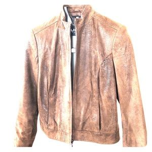 Valerie Stevens Reptile Embossed Suede Jacket